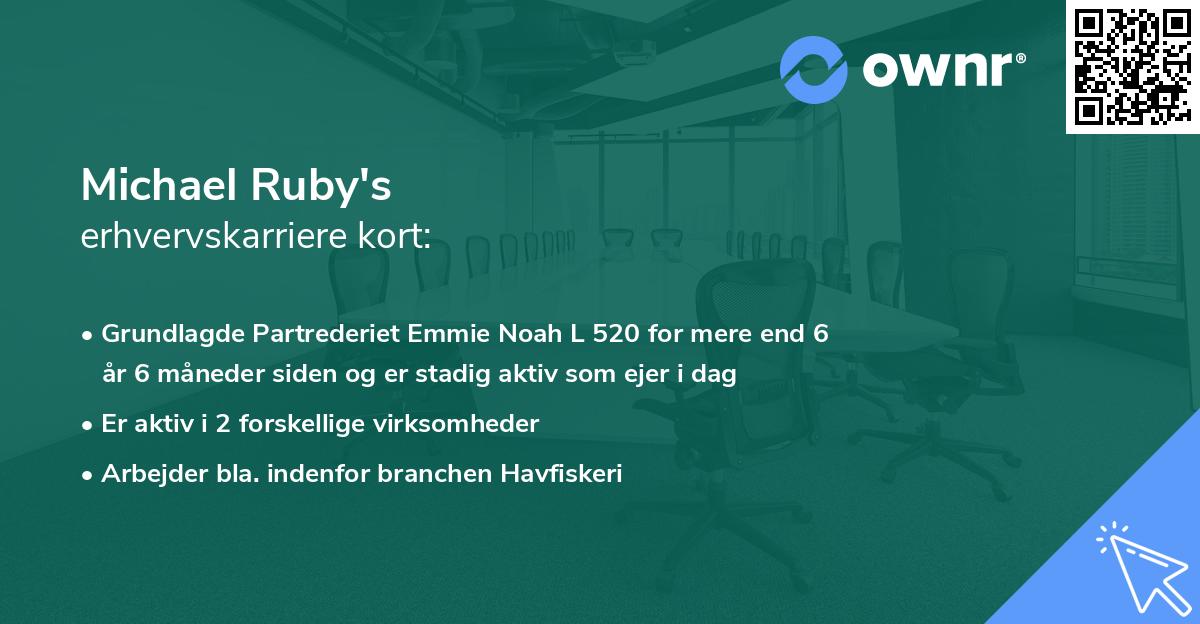 Michael Ruby's erhvervskarriere kort