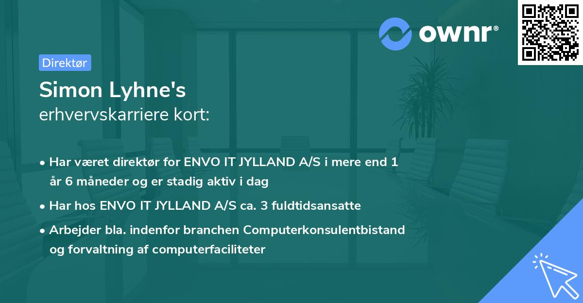 Simon Lyhne's erhvervskarriere kort