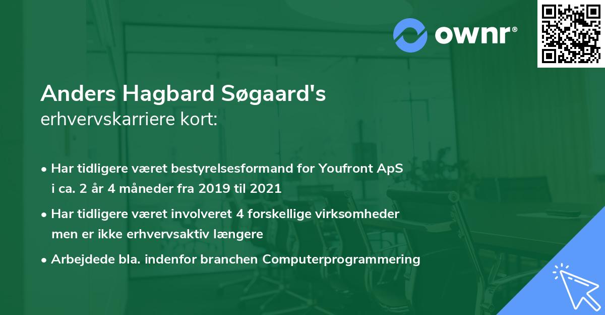 Anders Hagbard Søgaard's erhvervskarriere kort