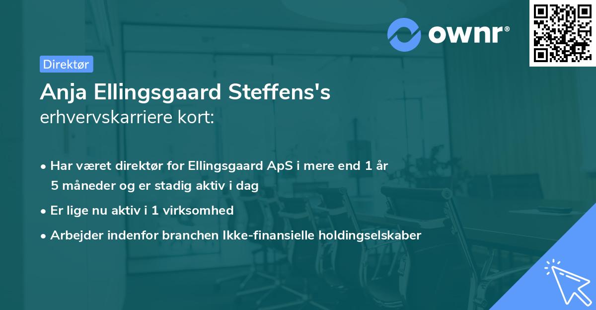 Anja Ellingsgaard Steffens's erhvervskarriere kort