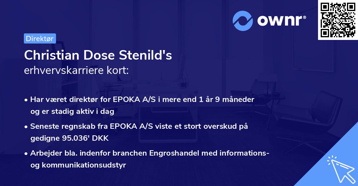 Christian Dose Stenild's erhvervskarriere kort