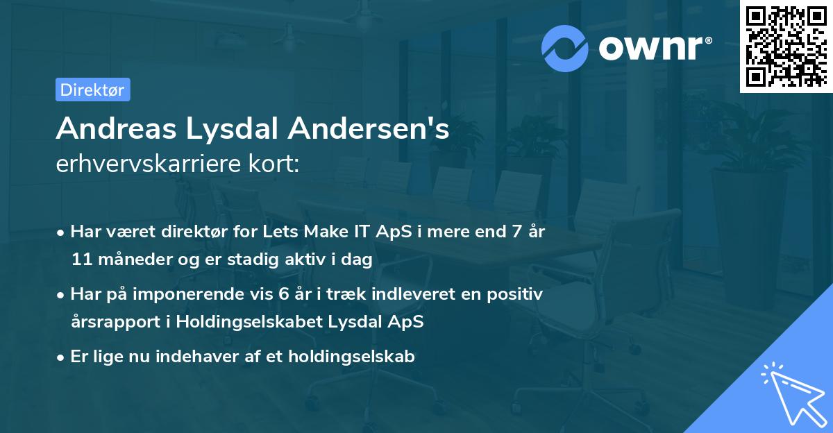 Andreas Lysdal Andersen's erhvervskarriere kort