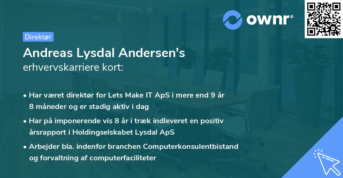 Andreas Lysdal Andersen's erhvervskarriere kort