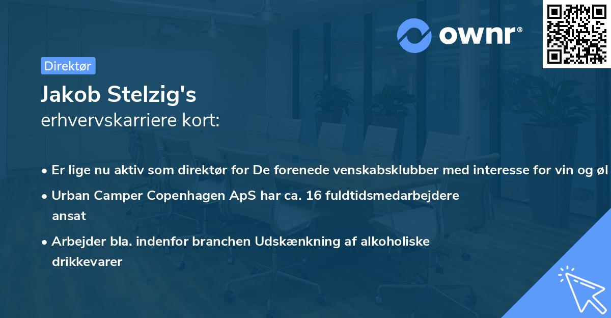Jakob Stelzig's erhvervskarriere kort