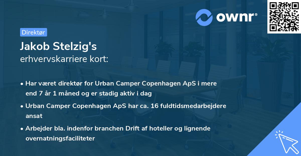 Jakob Stelzig's erhvervskarriere kort