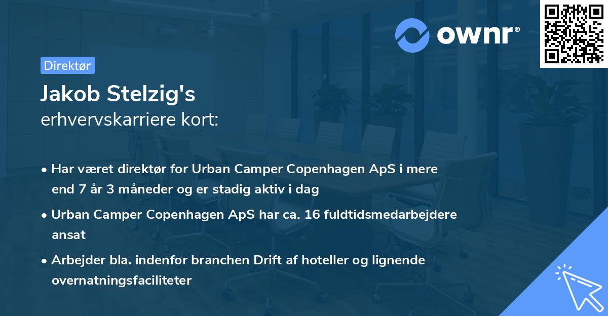 Jakob Stelzig's erhvervskarriere kort
