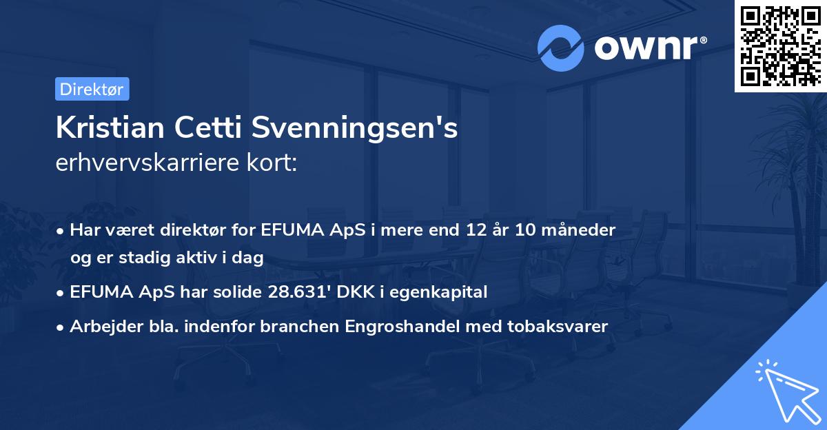 Kristian Cetti Svenningsen's erhvervskarriere kort