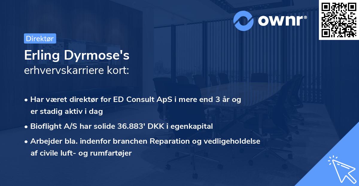 Erling Dyrmose's erhvervskarriere kort