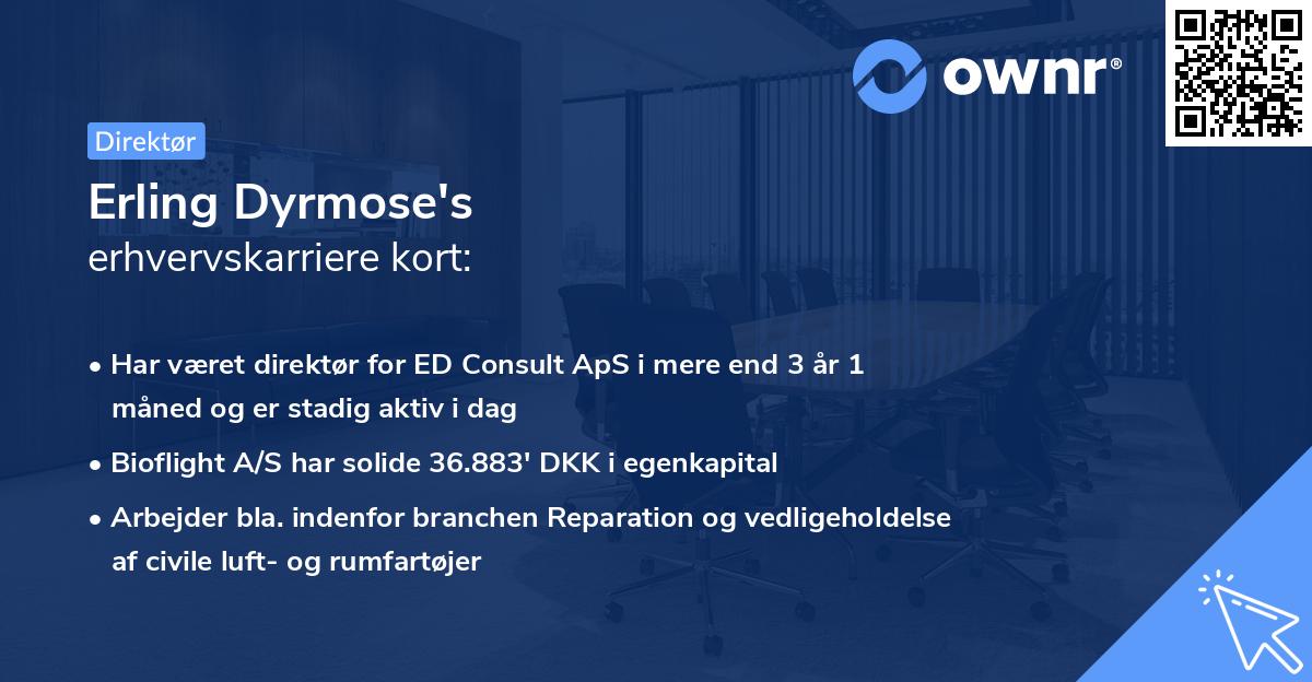 Erling Dyrmose's erhvervskarriere kort