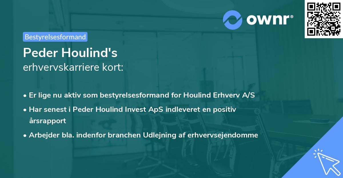 Peder Houlind's erhvervskarriere kort