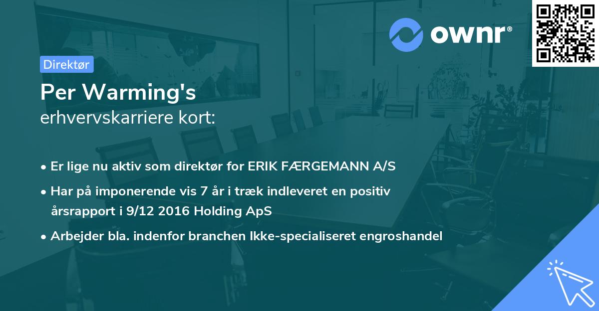 Per Warming's erhvervskarriere kort