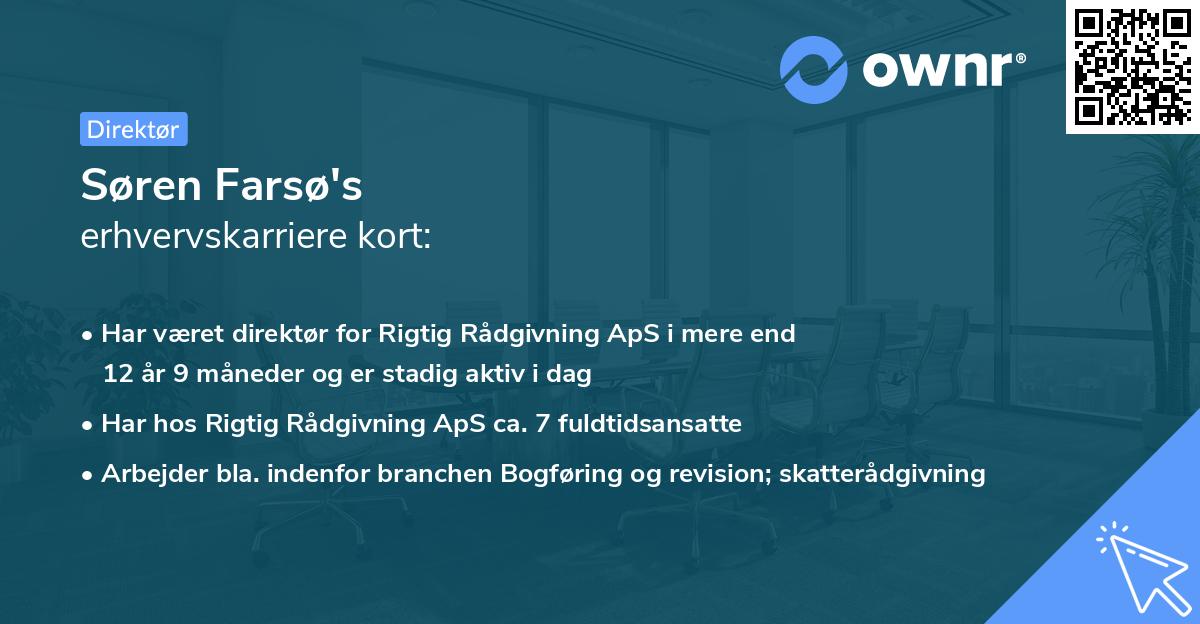 Søren Farsø's erhvervskarriere kort