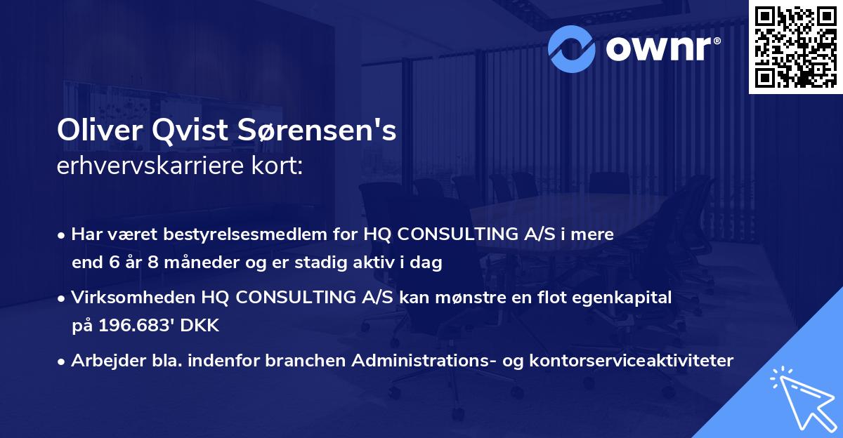 Oliver Qvist Sørensen's erhvervskarriere kort