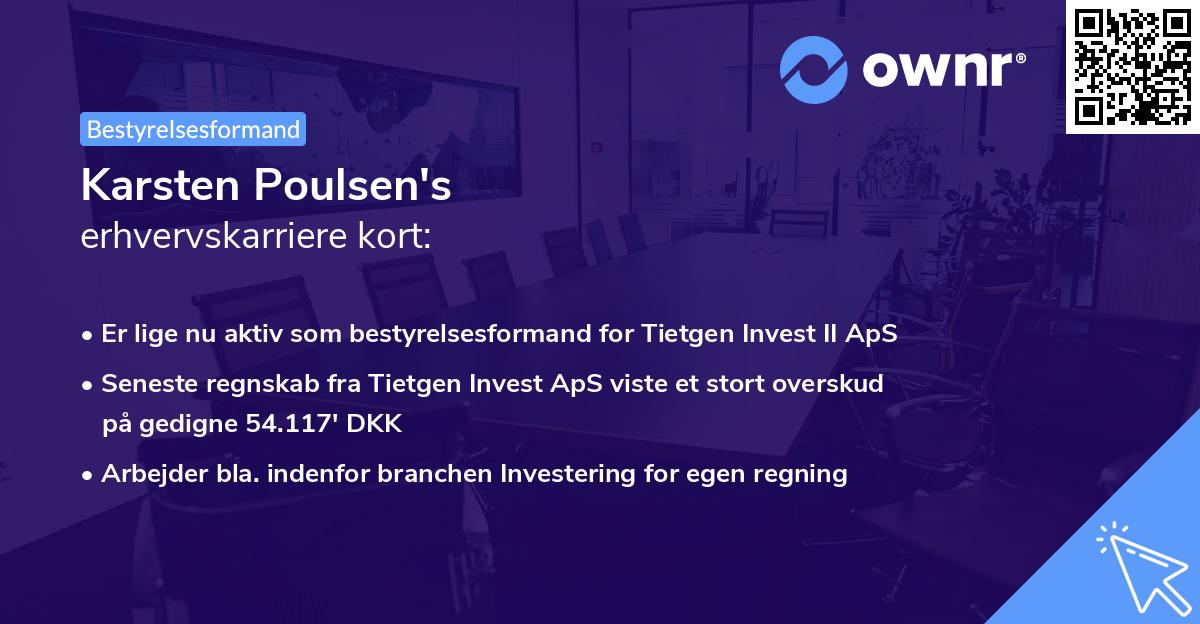 Karsten Poulsen's erhvervskarriere kort