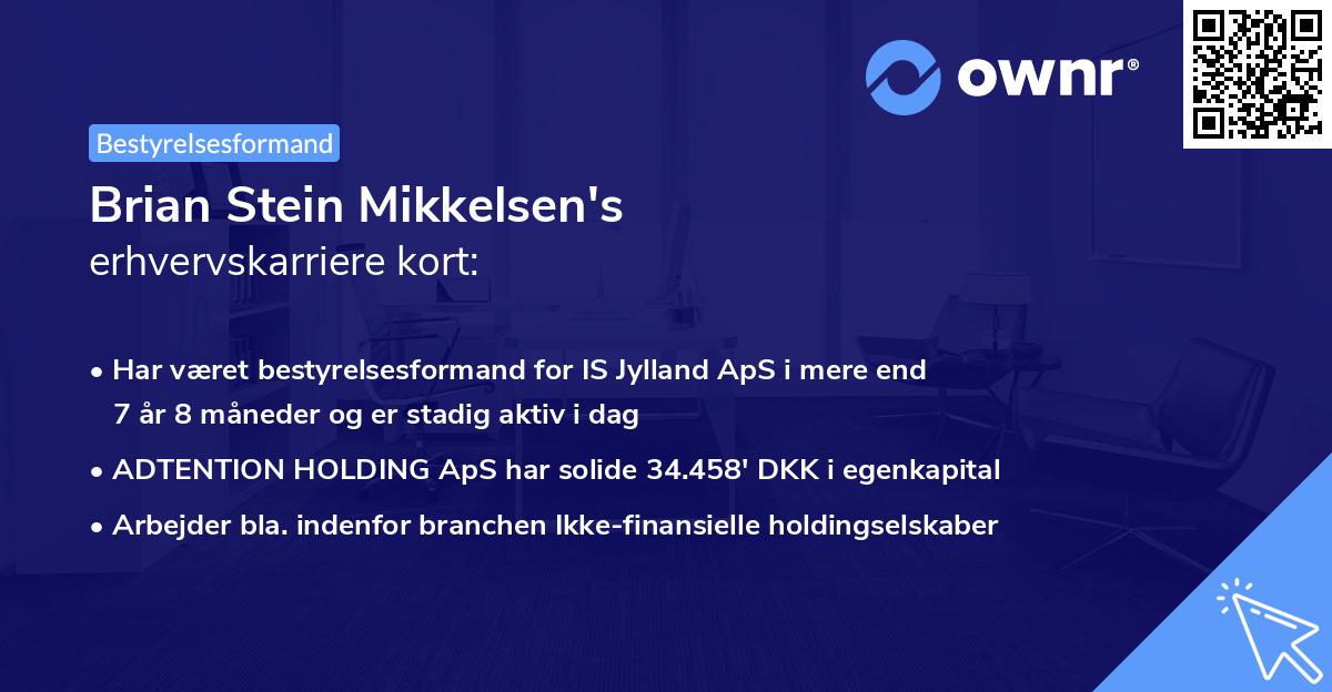 Brian Stein Mikkelsen's erhvervskarriere kort