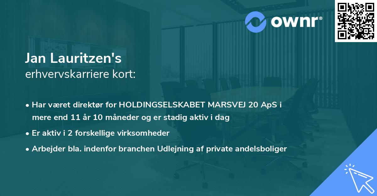 Jan Lauritzen's erhvervskarriere kort