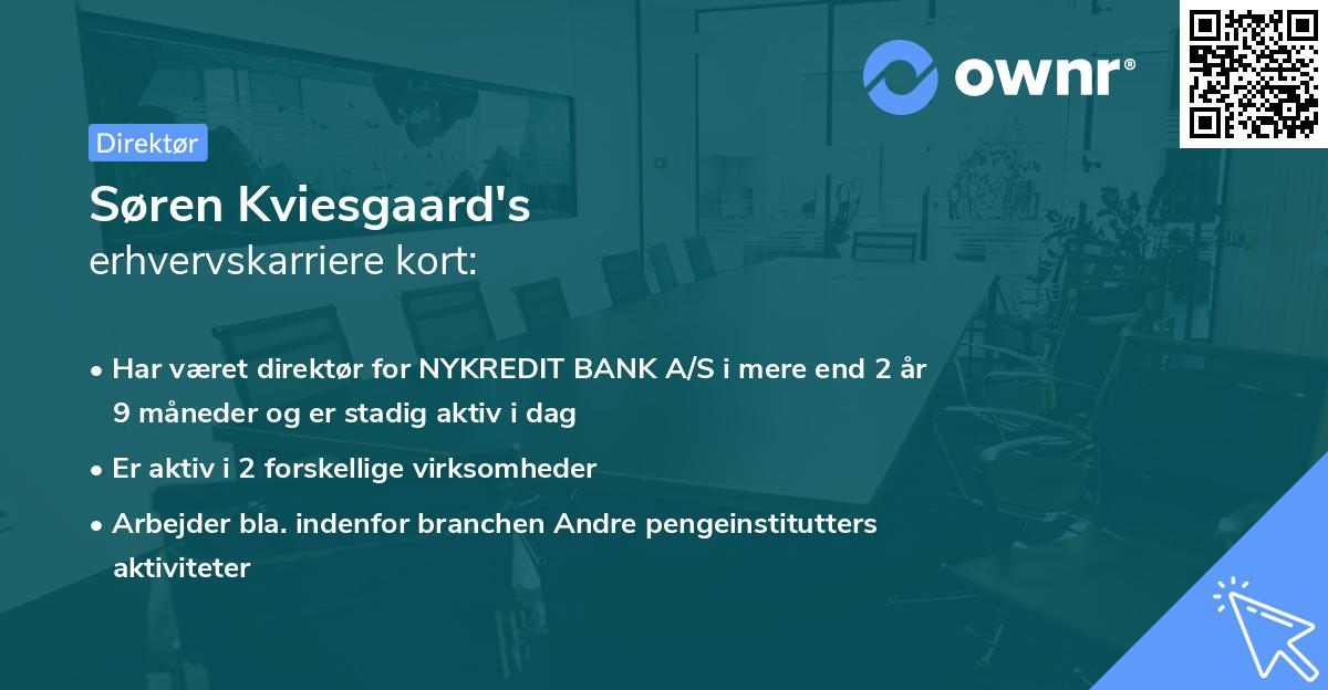Søren Kviesgaard's erhvervskarriere kort