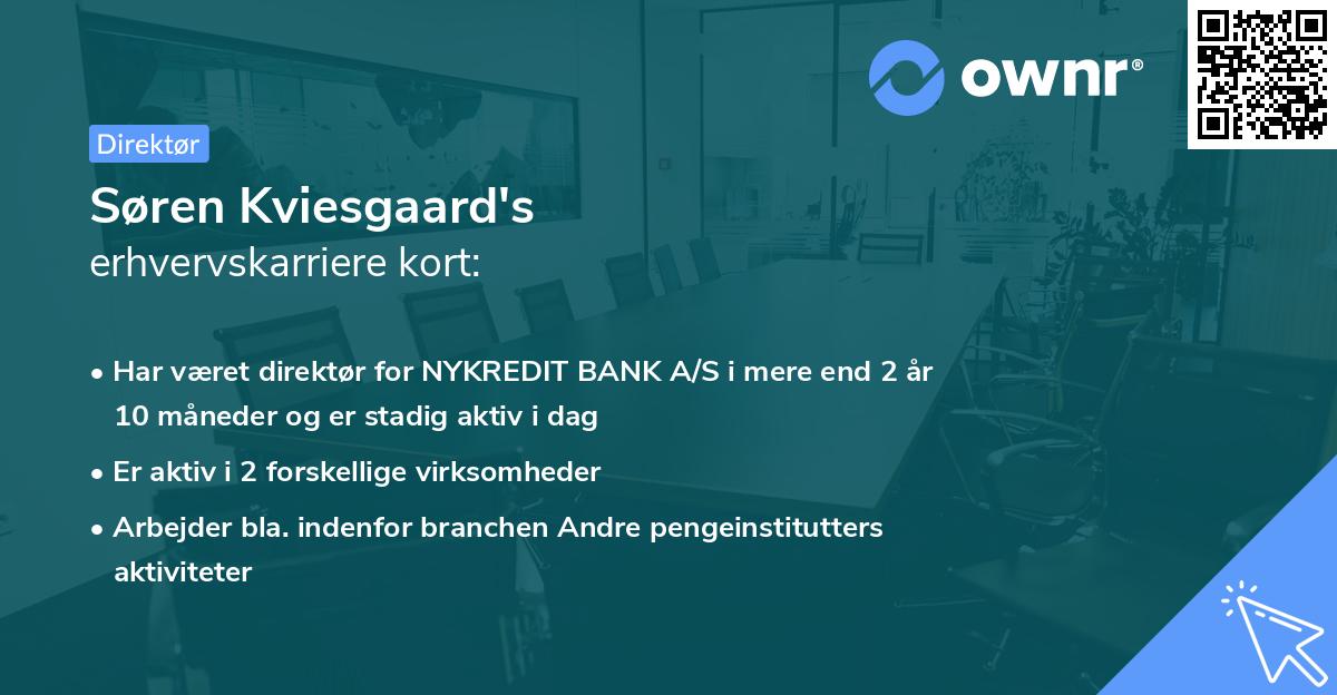 Søren Kviesgaard's erhvervskarriere kort