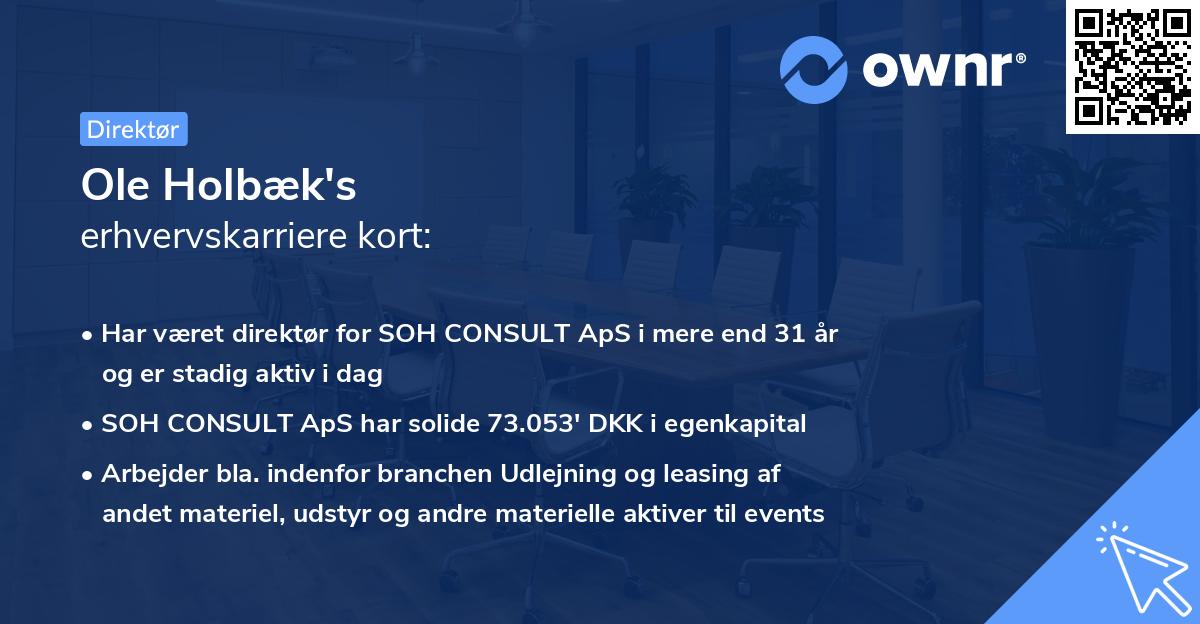 Ole Holbæk's erhvervskarriere kort