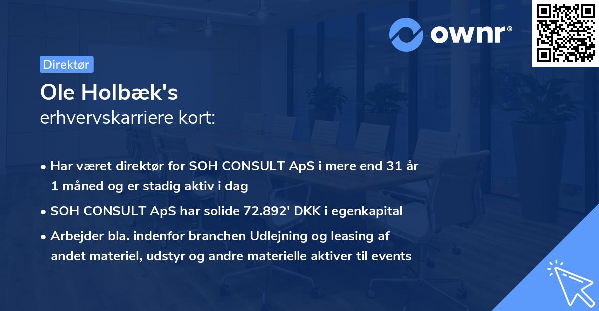 Ole Holbæk's erhvervskarriere kort