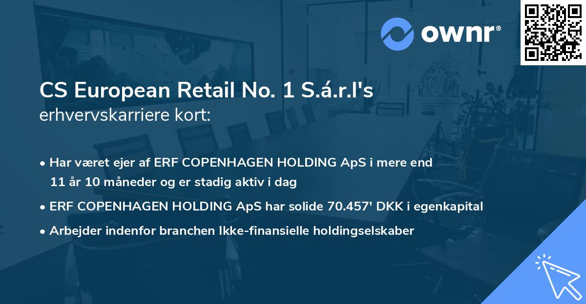 CS European Retail No. 1 S.á.r.l's erhvervskarriere kort