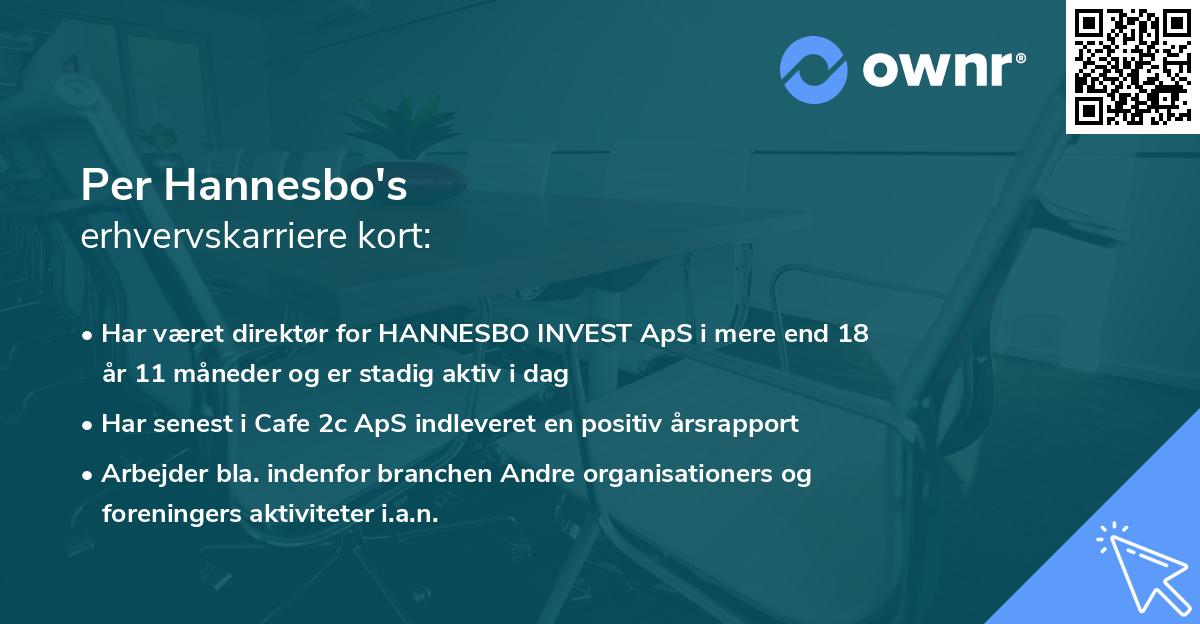 Per Hannesbo's erhvervskarriere kort