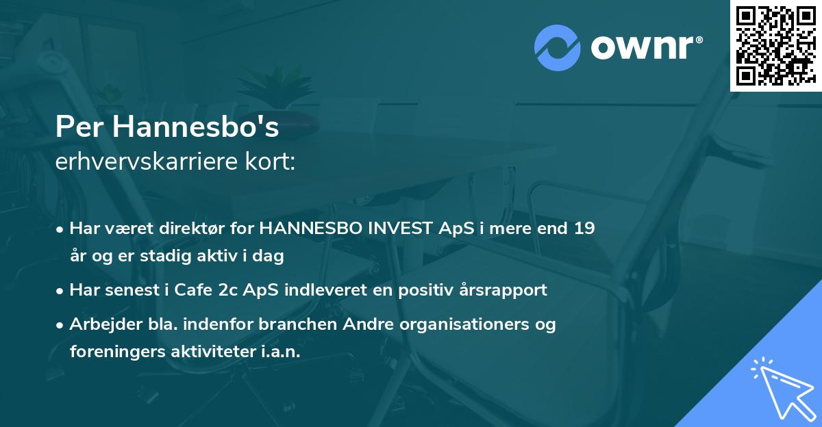 Per Hannesbo's erhvervskarriere kort