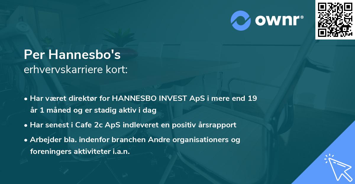 Per Hannesbo's erhvervskarriere kort