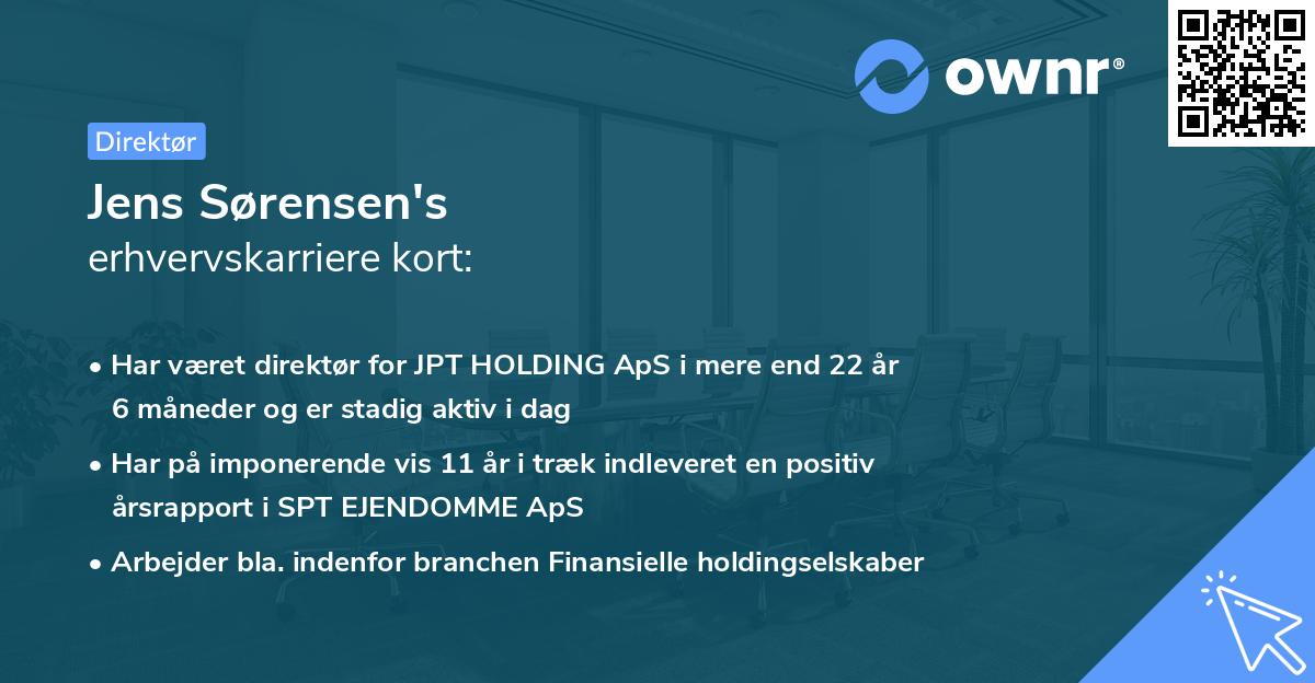 Jens Sørensen's erhvervskarriere kort