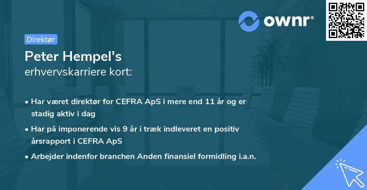 Peter Hempel's erhvervskarriere kort
