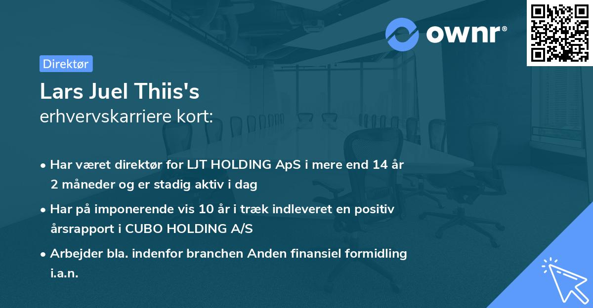 Lars Juel Thiis's erhvervskarriere kort