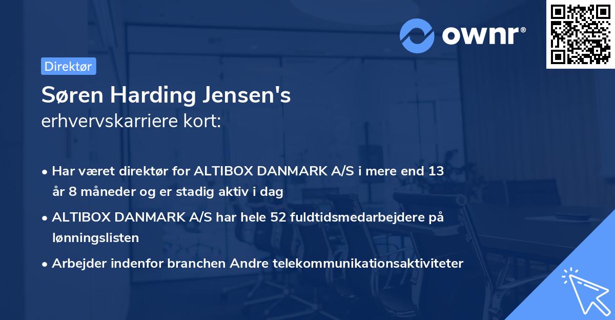 Søren Harding Jensen's erhvervskarriere kort