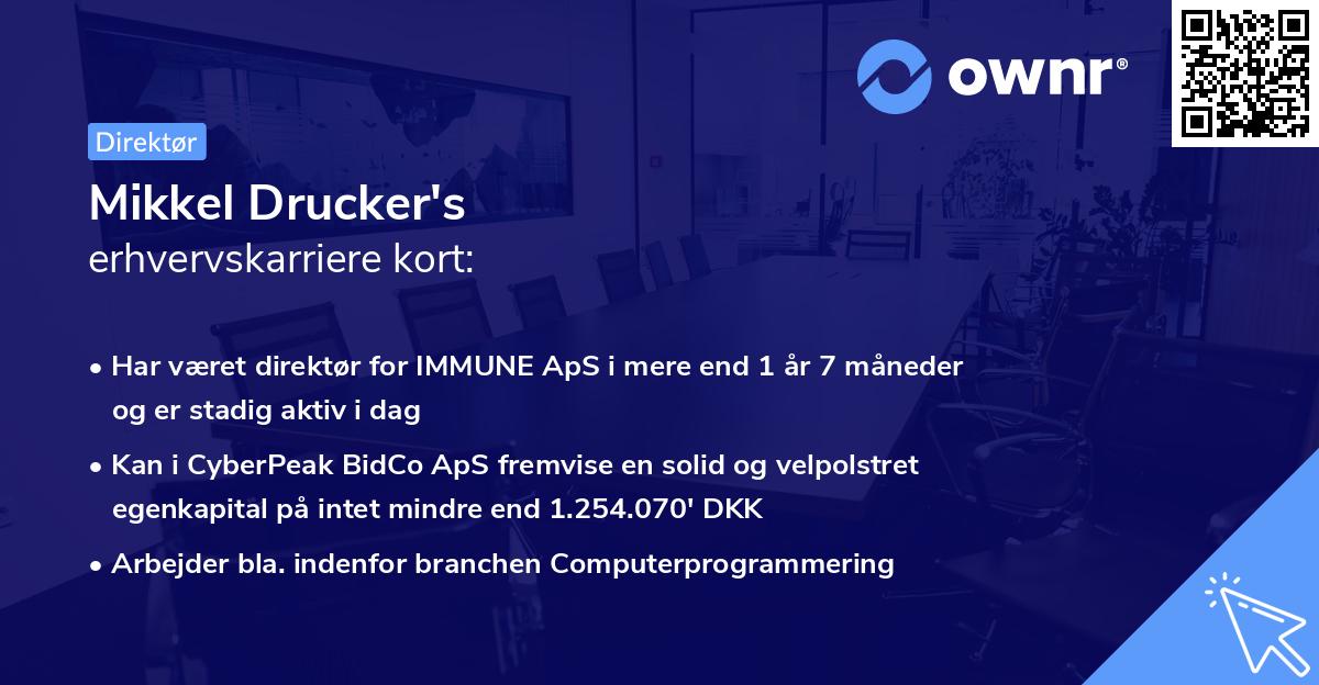 Mikkel Drucker's erhvervskarriere kort