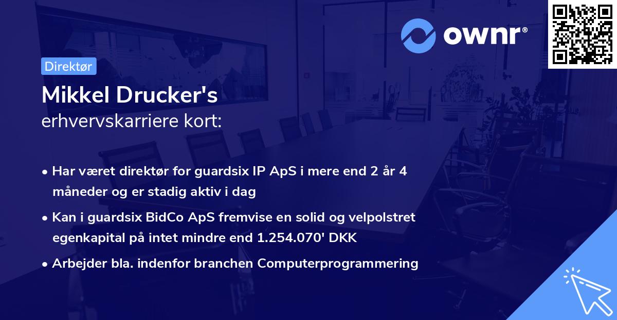 Mikkel Drucker's erhvervskarriere kort