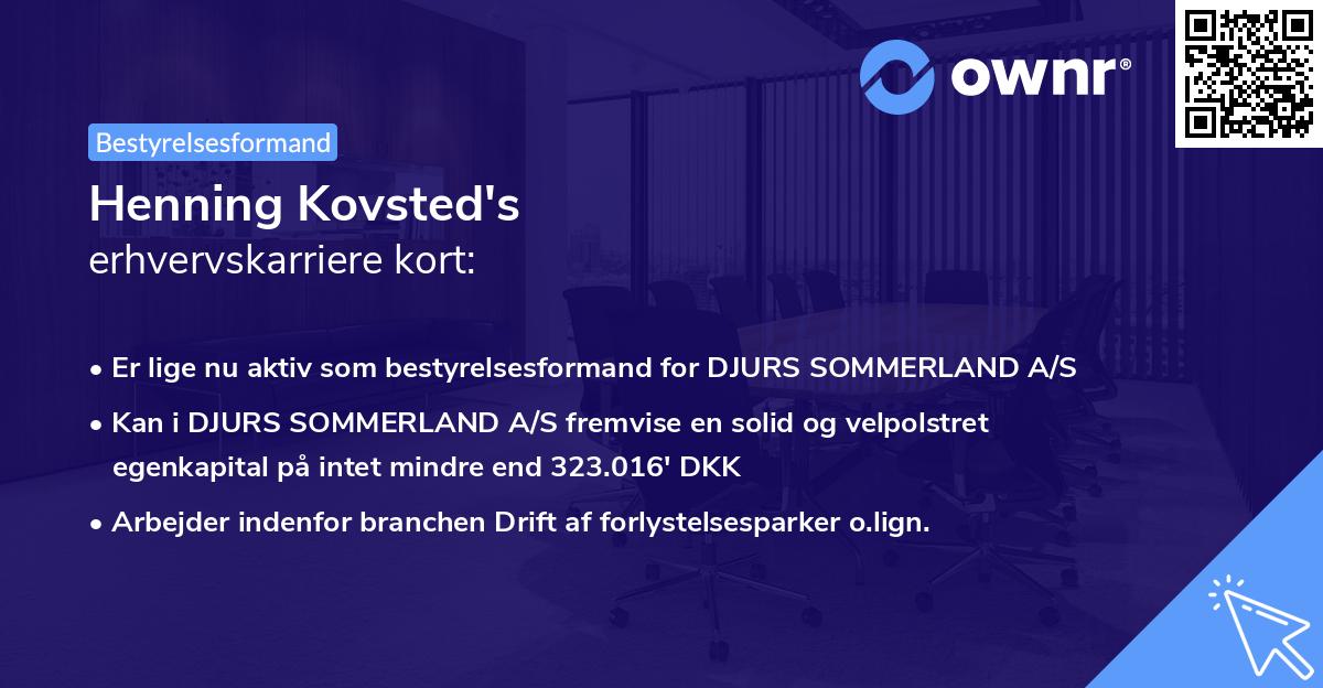 Henning Kovsted's erhvervskarriere kort