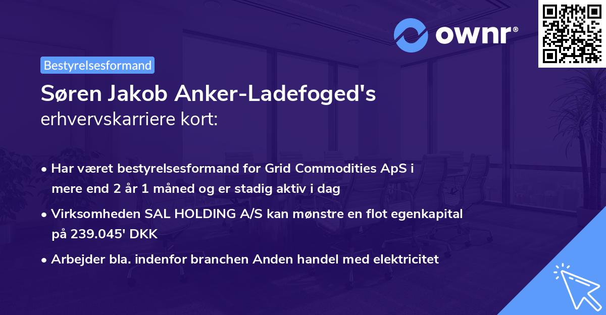 Søren Jakob Anker-Ladefoged's erhvervskarriere kort
