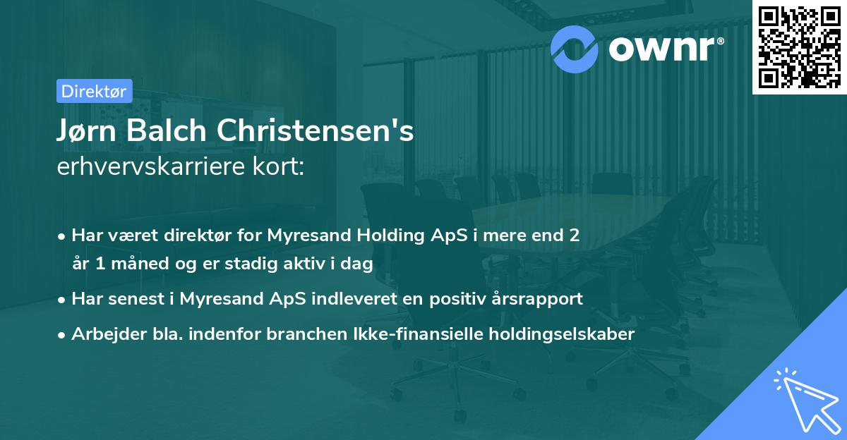 Jørn Balch Christensen's erhvervskarriere kort
