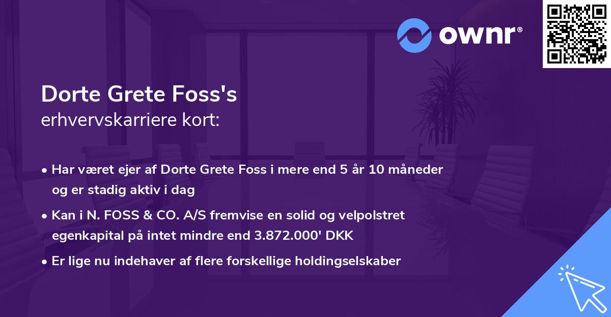 Dorte Grete Foss's erhvervskarriere kort