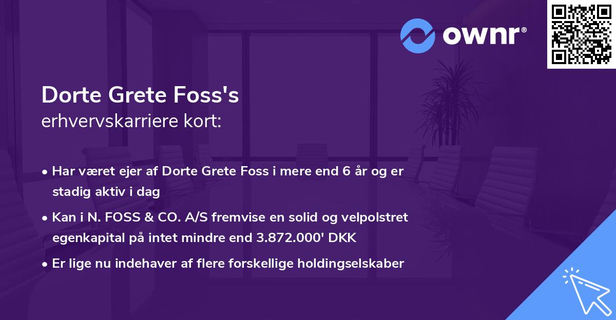 Dorte Grete Foss's erhvervskarriere kort