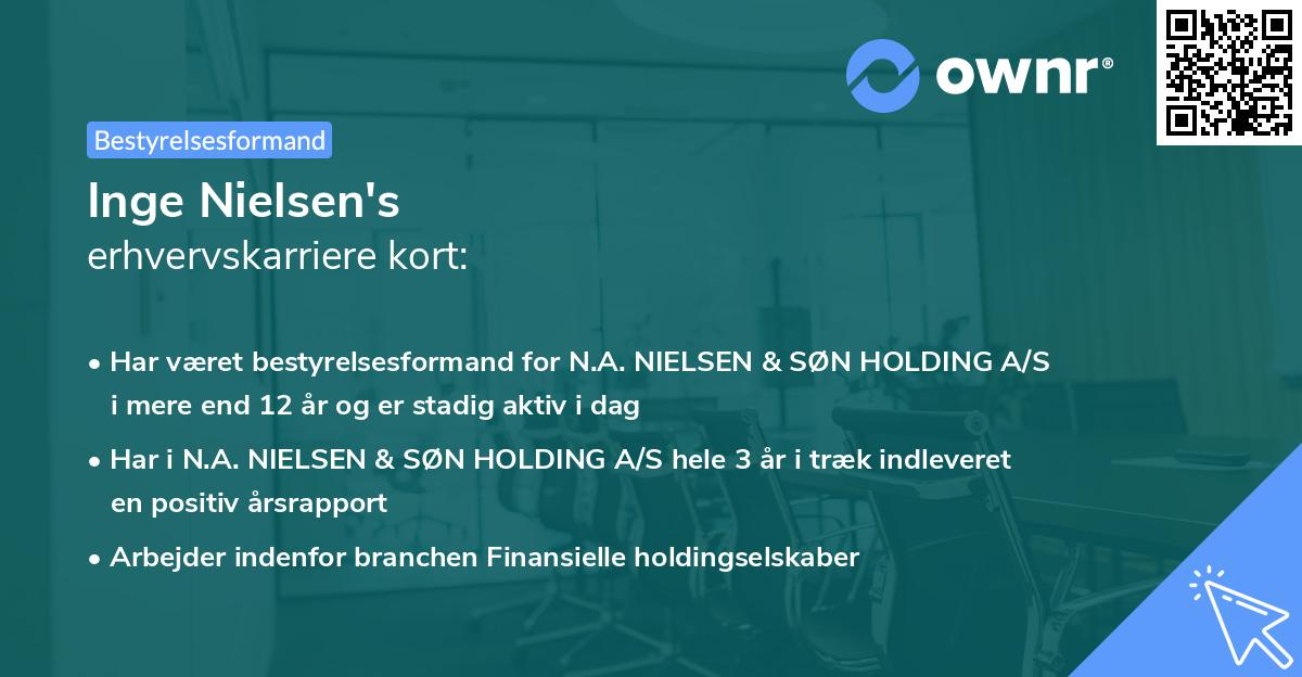 Inge Nielsen's erhvervskarriere kort