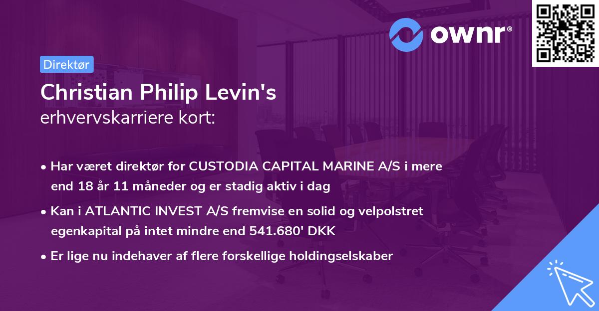 Christian Philip Levin's erhvervskarriere kort