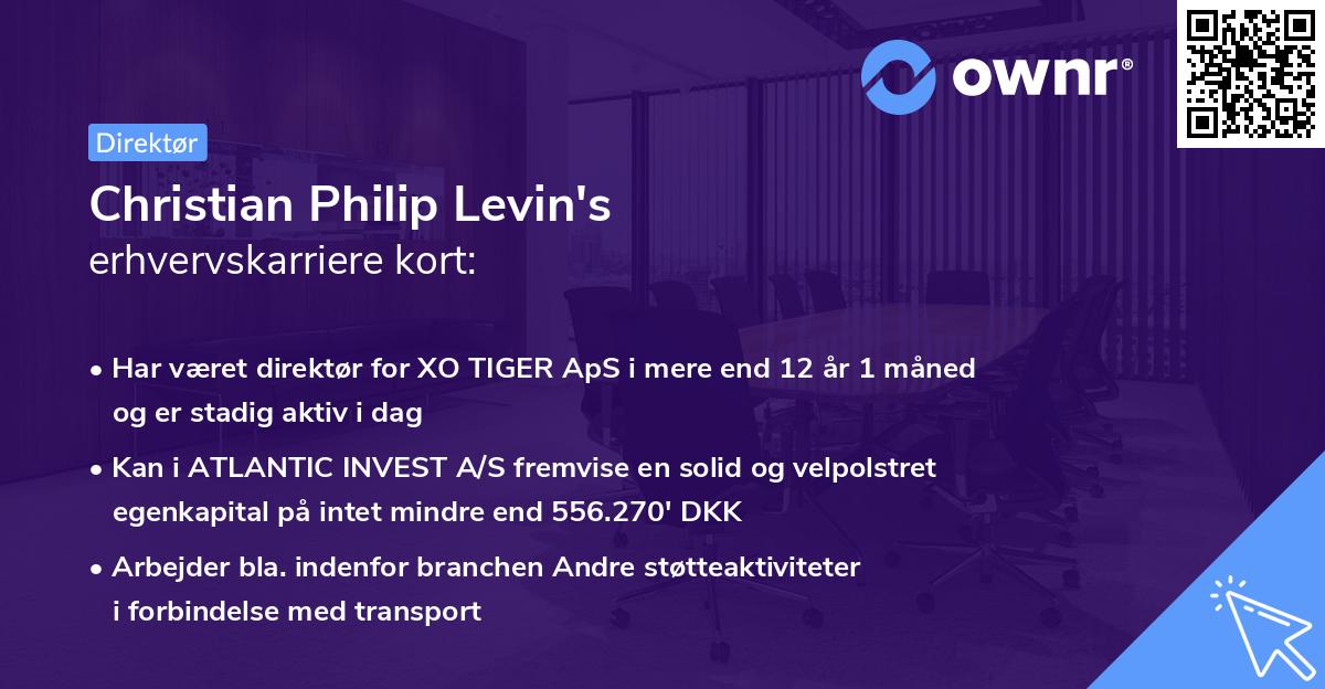 Christian Philip Levin's erhvervskarriere kort