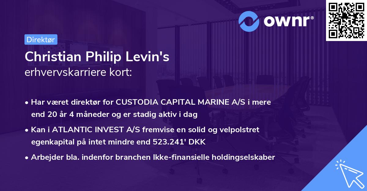 Christian Philip Levin's erhvervskarriere kort