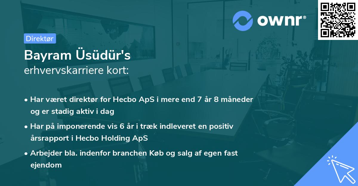 Bayram Üsüdür's erhvervskarriere kort