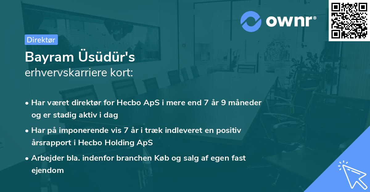 Bayram Üsüdür's erhvervskarriere kort