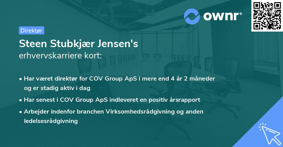 Steen Stubkjær Jensen's erhvervskarriere kort