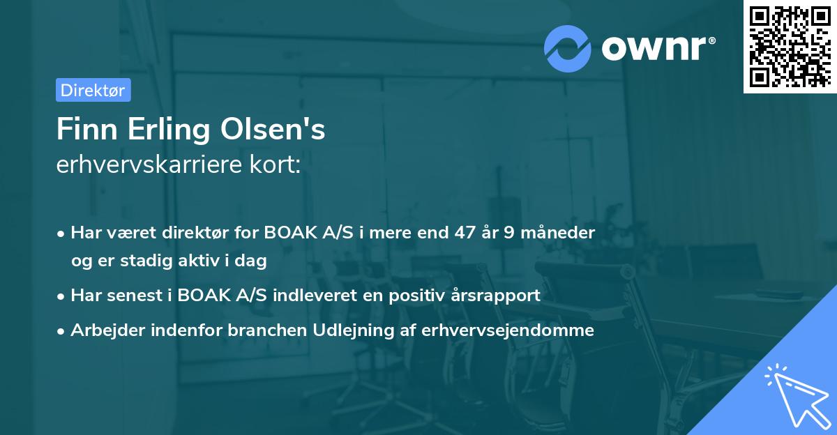 Finn Erling Olsen's erhvervskarriere kort