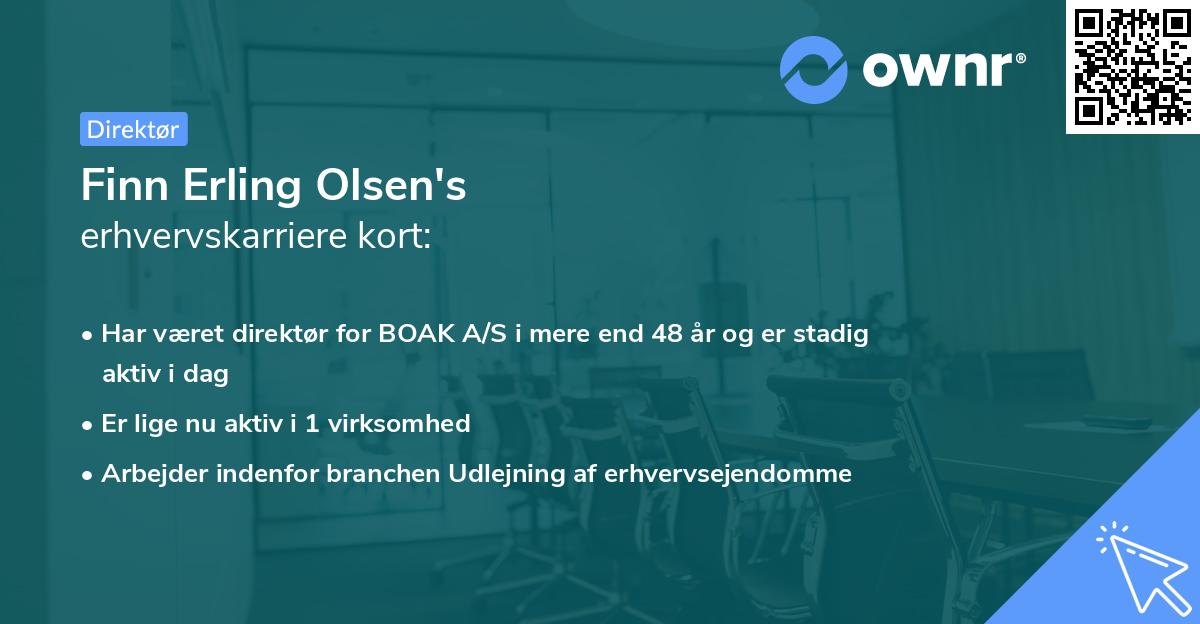 Finn Erling Olsen's erhvervskarriere kort