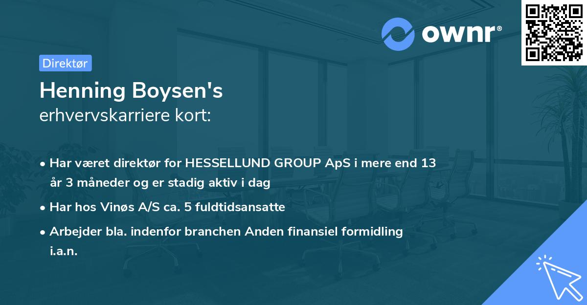 Henning Boysen's erhvervskarriere kort