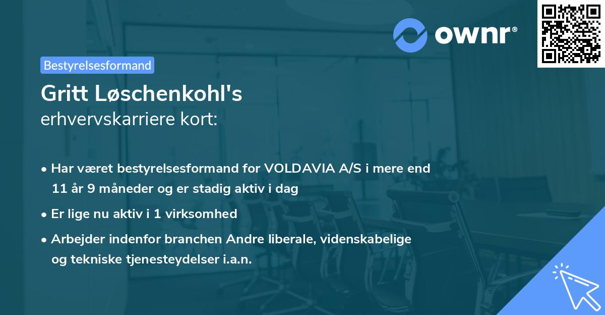 Gritt Løschenkohl's erhvervskarriere kort
